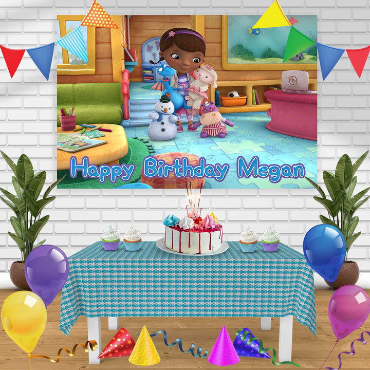 Doc McStuffins Birthday Banner Personalized Party Backdrop Decoration