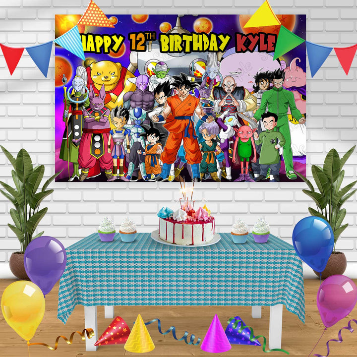 Dragon Ball Super 1 Birthday Banner Personalized Party Backdrop Decoration