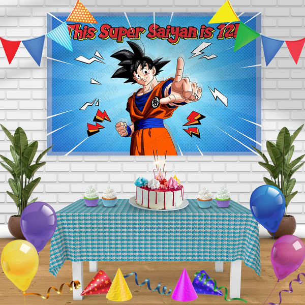 Dragon Ball Goku This Super Saiyan Birthday Banner Personalized Party Backdrop Decoration