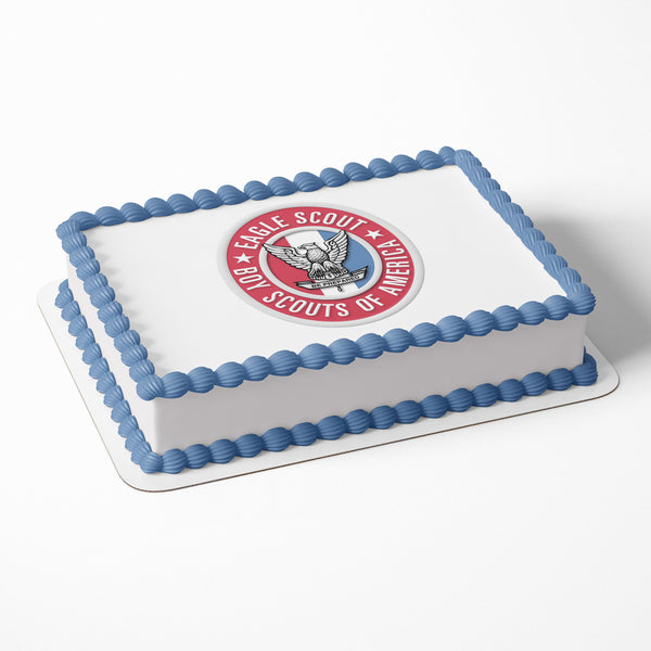 Eagle Scout Logo Emblem Boys Girls Edible Image Cake Topper Personalized Birthday Sheet Decoration Custom Party Frosting Transfer Fondant