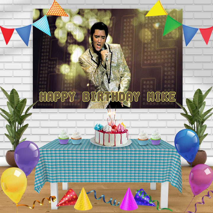 Elvis Presley Birthday Banner Personalized Party Backdrop Decoration
