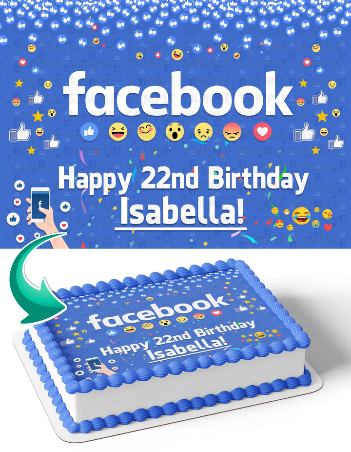 Facebook Edible Cake Toppers