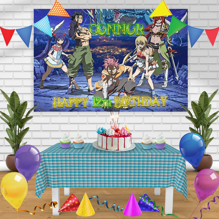 Fairy Tail Birthday Banner Personalized Party Backdrop Decoration