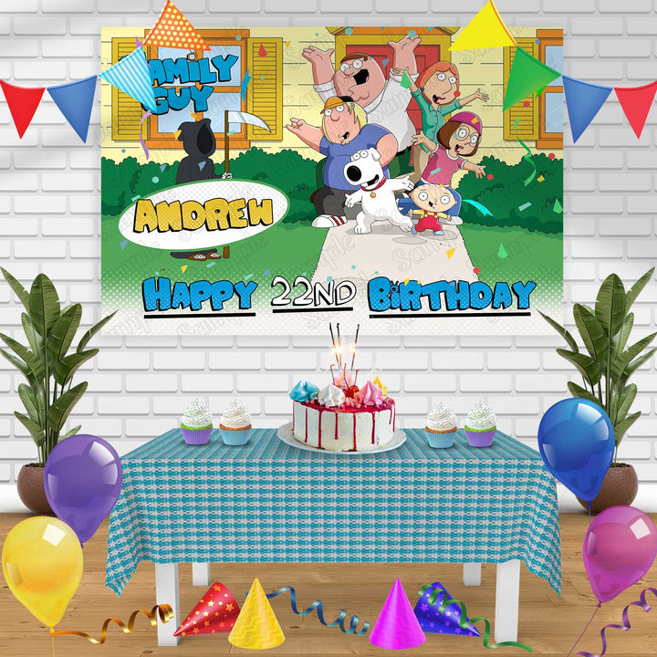Family Guy Birthday Banner Personalized Party Backdrop Decoration