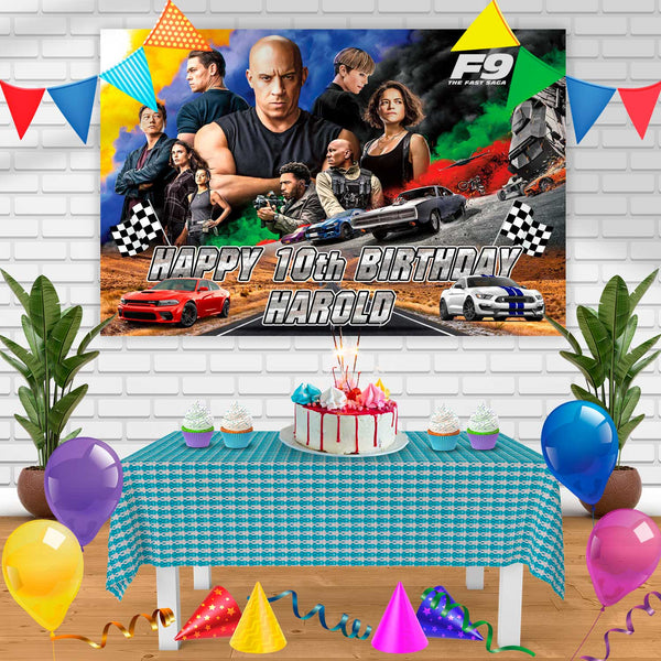 Fastfurious 92021 Birthday Banner Personalized Party Backdrop Decoration