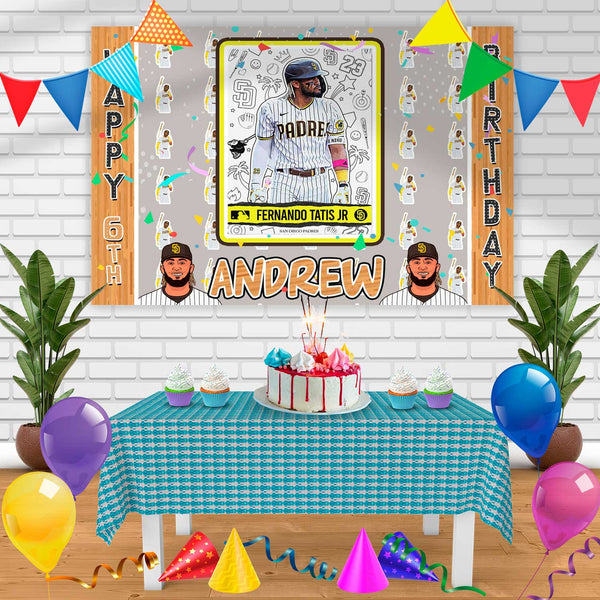 Fernando Tatis Jr Birthday Banner Personalized Party Backdrop Decoration