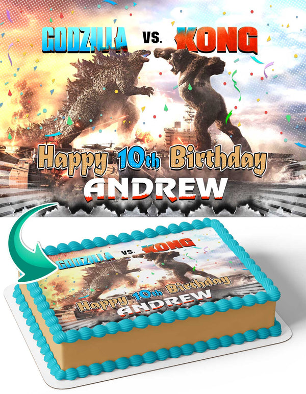 Godzilla vs Kong Edible Cake Toppers