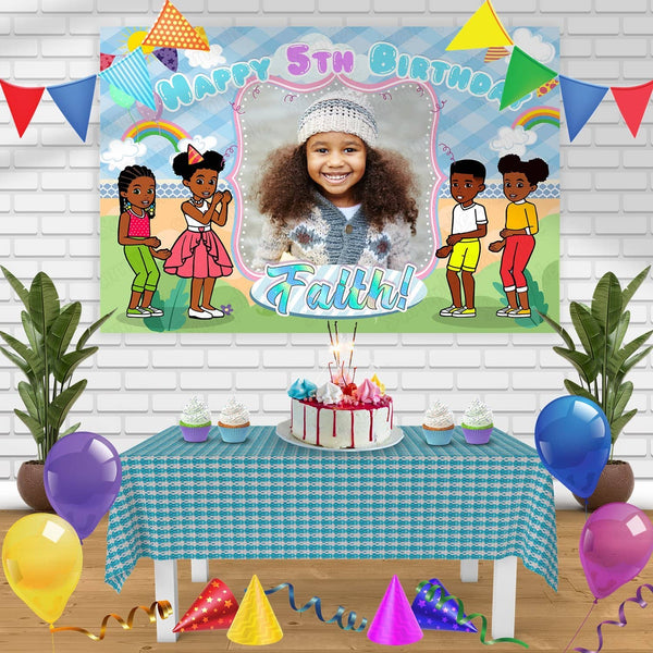 Gracies Corner Frame Birthday Banner Personalized Party Backdrop Decoration