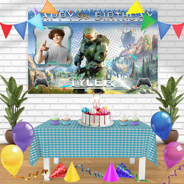 Halo Infinite Frame Birthday Banner Personalized Party Backdrop Decoration