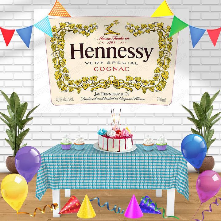 Hennessy Label Bn Birthday Banner Personalized Party Backdrop Decoration