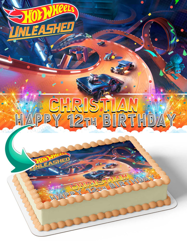 Hot Wheels Unleashed Edible Cake Toppers