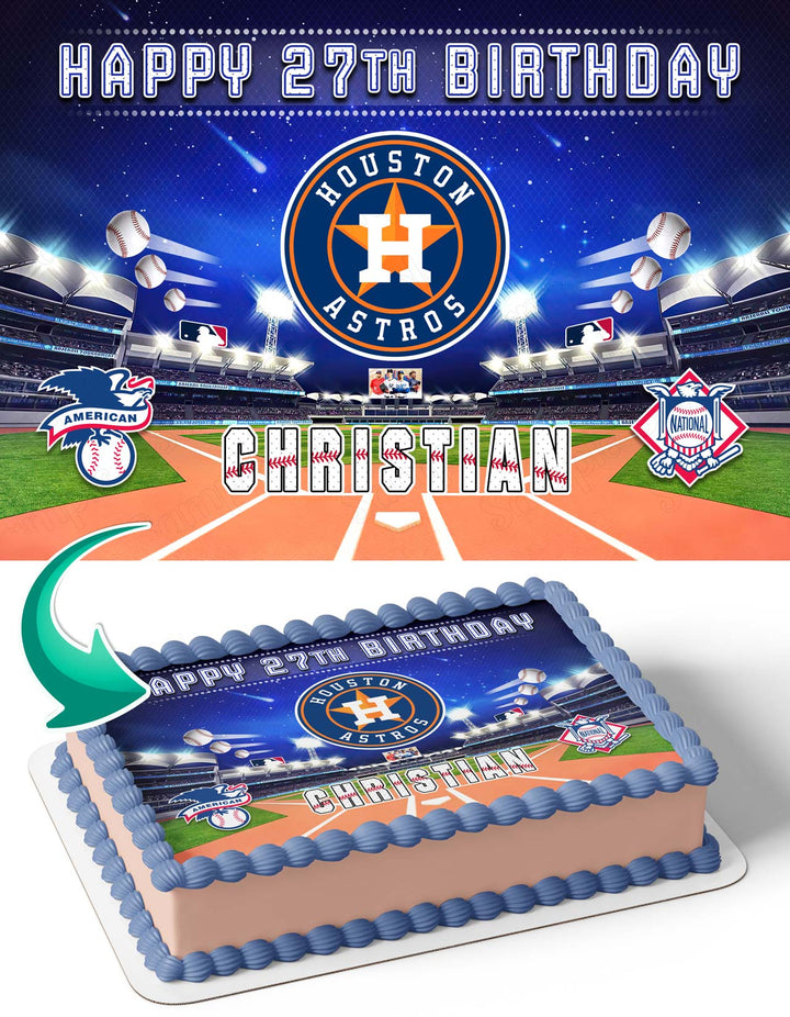 Houston Astros Baseball Edible Cake Toppers
