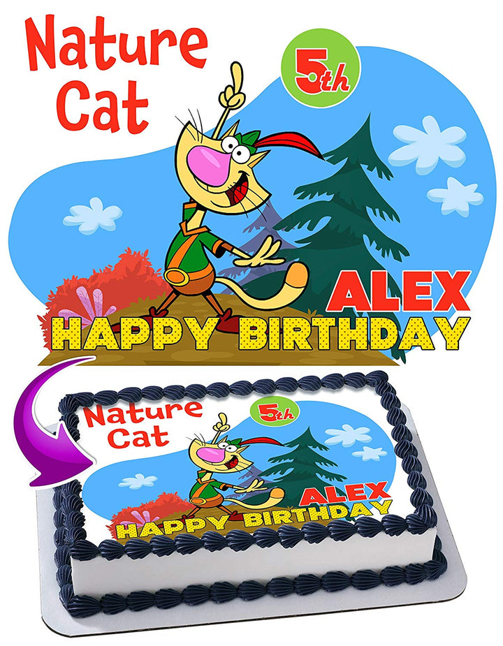 Nature Cat Edible Cake Toppers