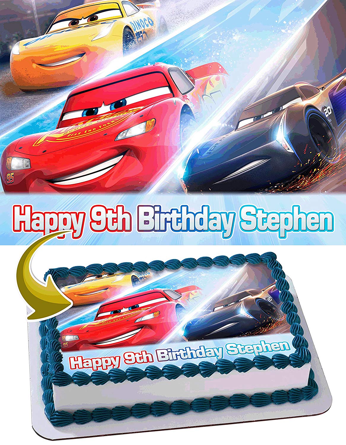 Disney cars 3 cake topper on sale