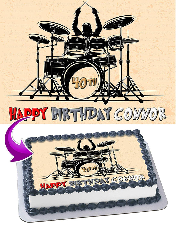 Drum Kit Edible Cake Toppers