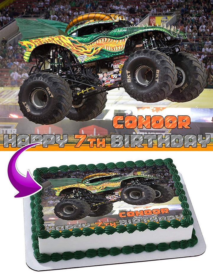 Dragon Monster Jam Edible Cake Toppers