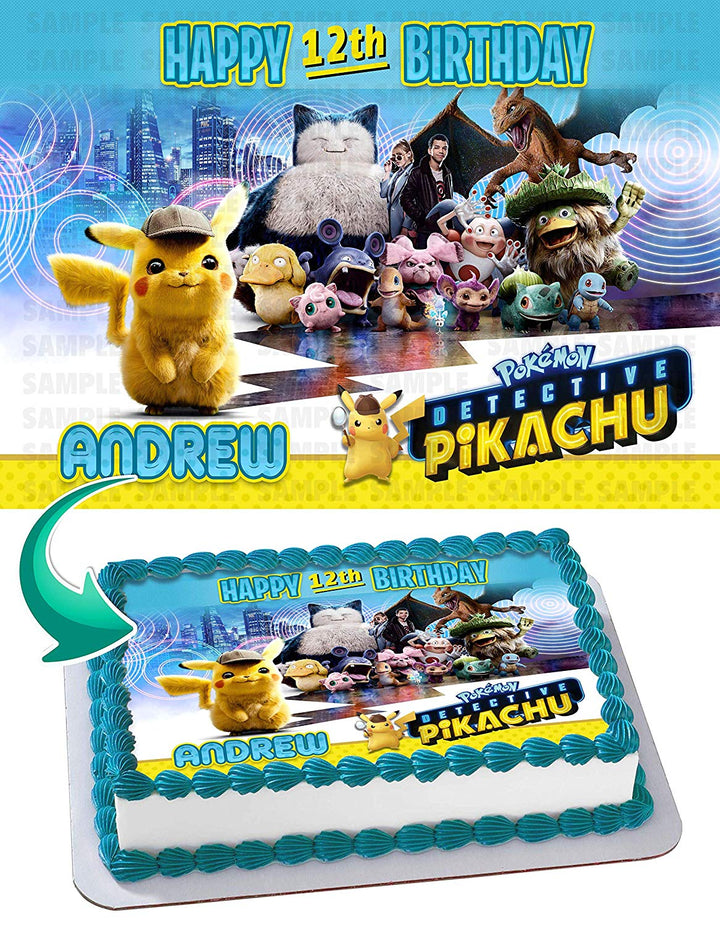 Pokemon Detective Pikachu Edible Cake Toppers