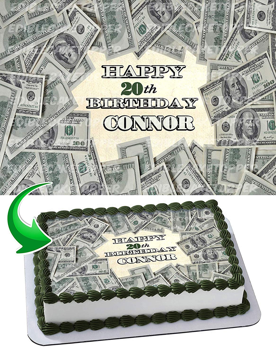 United States 100 Dollar Bill Edible Cake Toppers – Ediblecaketopper