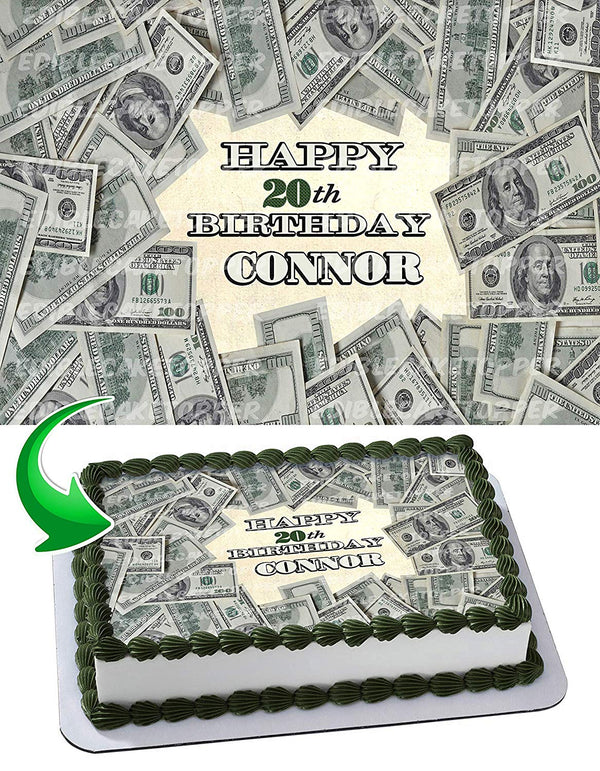 United States 100 Dollar Bill Edible Cake Toppers