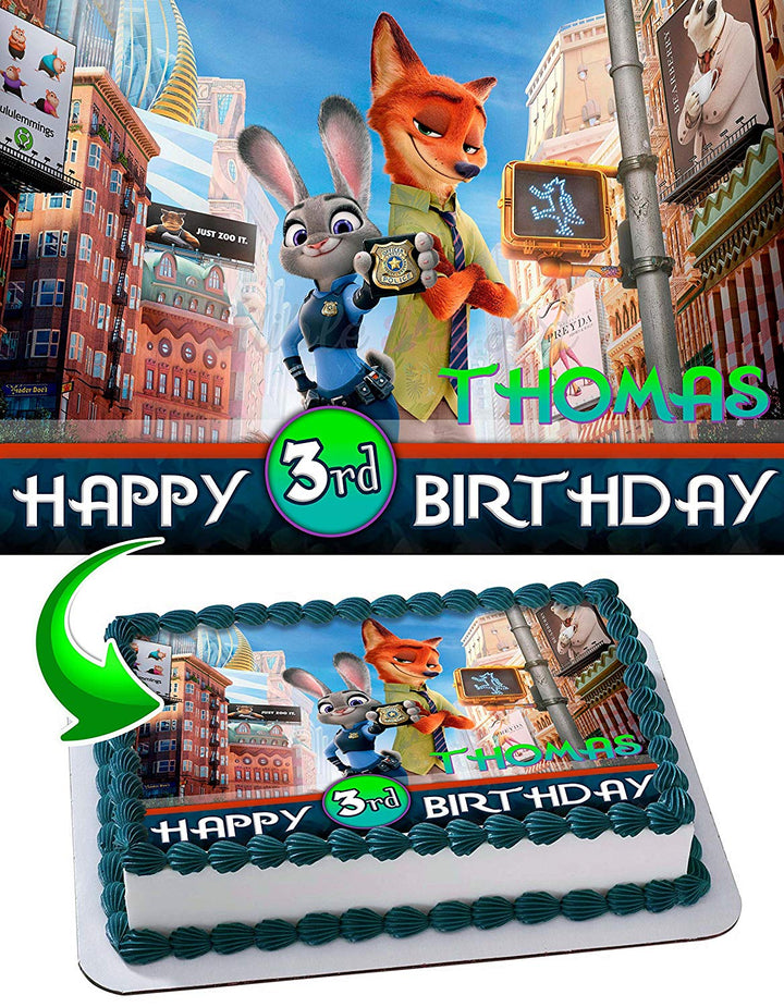 Zootopia Edible Cake Toppers