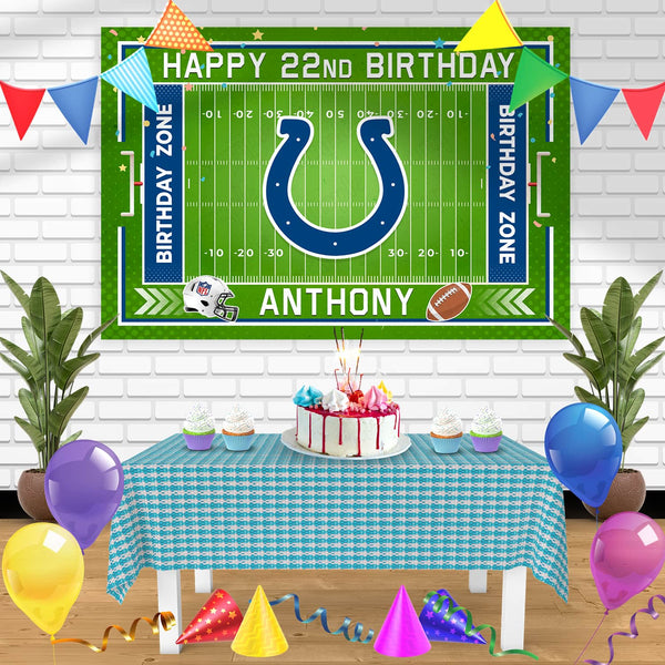 Indianapolis Colts Birthday Banner Personalized Party Backdrop Decoration