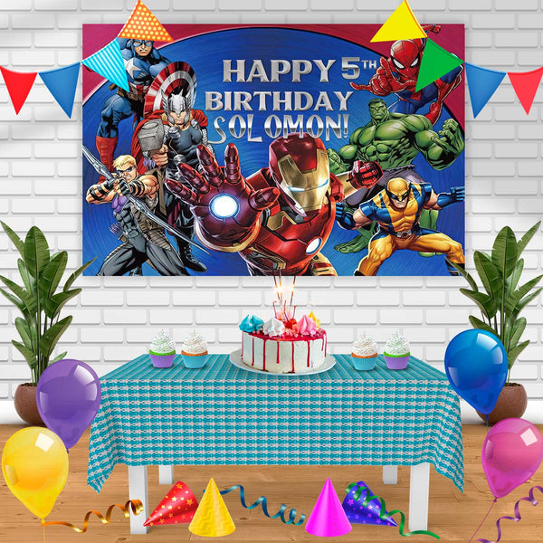 Iron Man Marvel Birthday Banner Personalized Party Backdrop Decoration