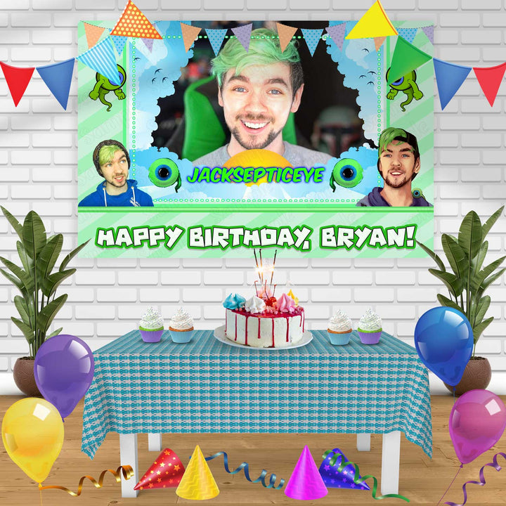 Jacksepticeye Youtuber Gamer Birthday Banner Personalized Party Backdrop Decoration