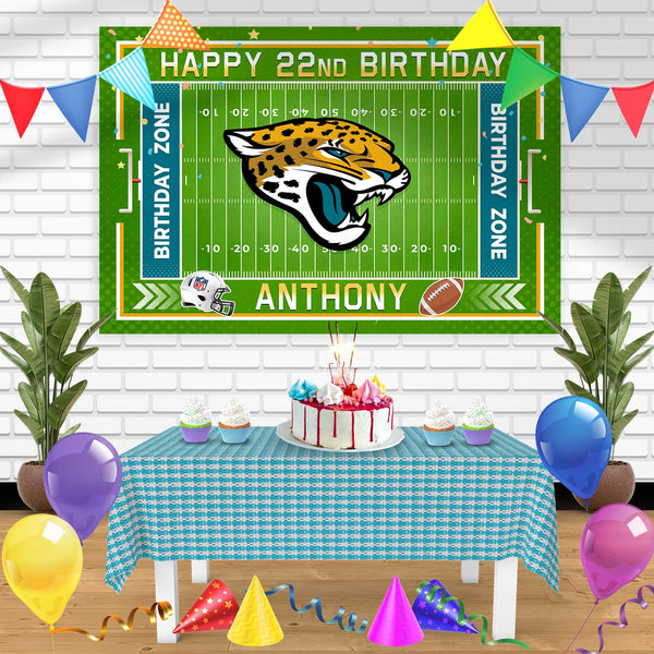 Jacksonville Jaguars Birthday Banner Personalized Party Backdrop Decoration