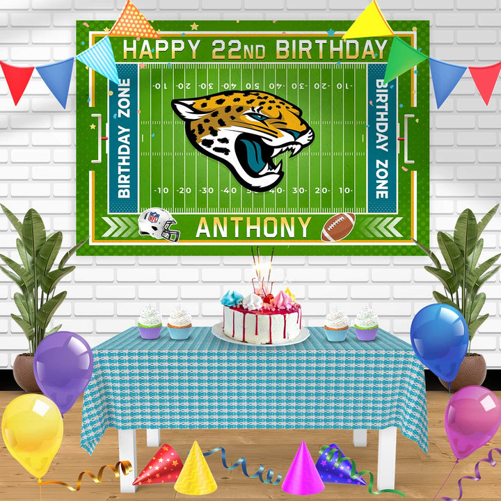 Jacksonville Jaguars Birthday Banner Personalized Party Backdrop Decoration