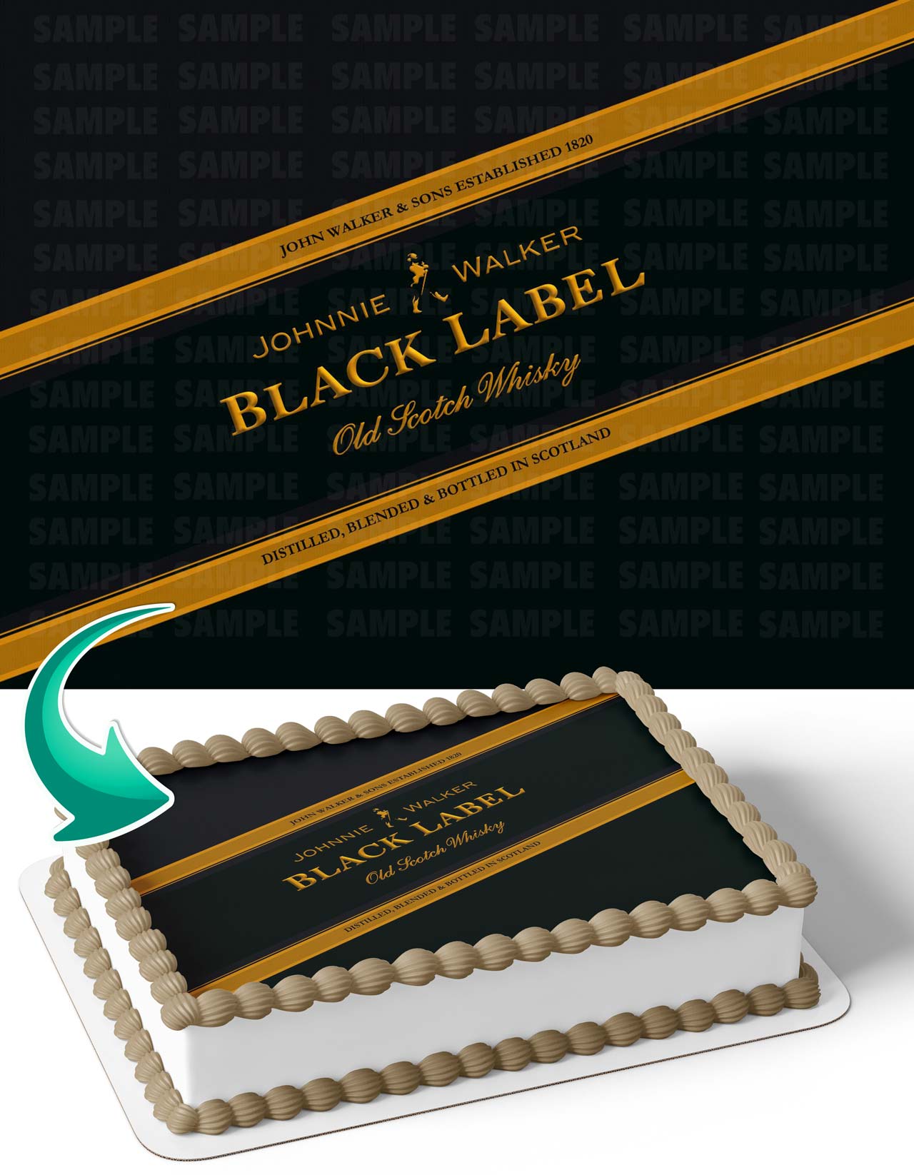 Johnnie Walker Black BL Label Edible Cake Toppers – Ediblecaketopper