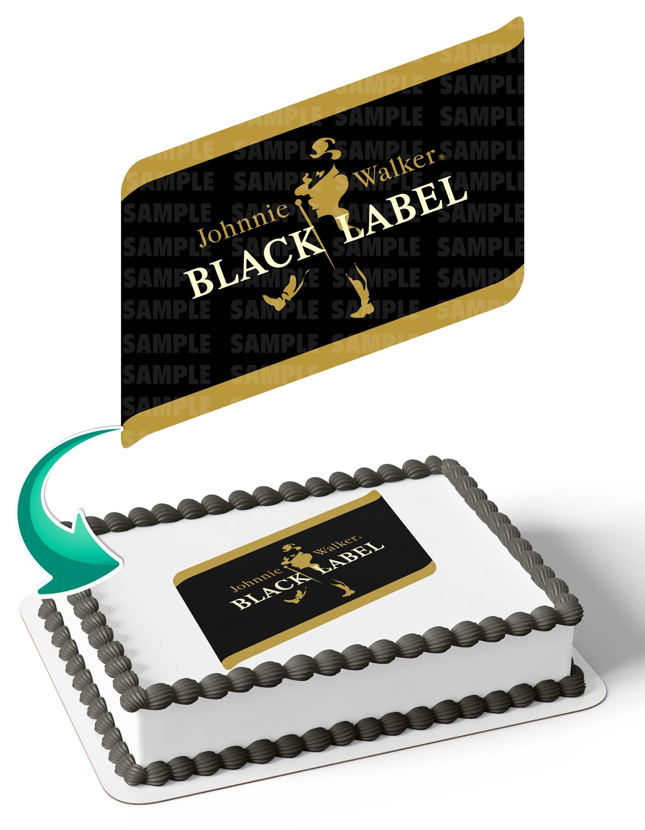 Johnnie Walker Black JW Label Edible Cake Toppers – Ediblecaketopper