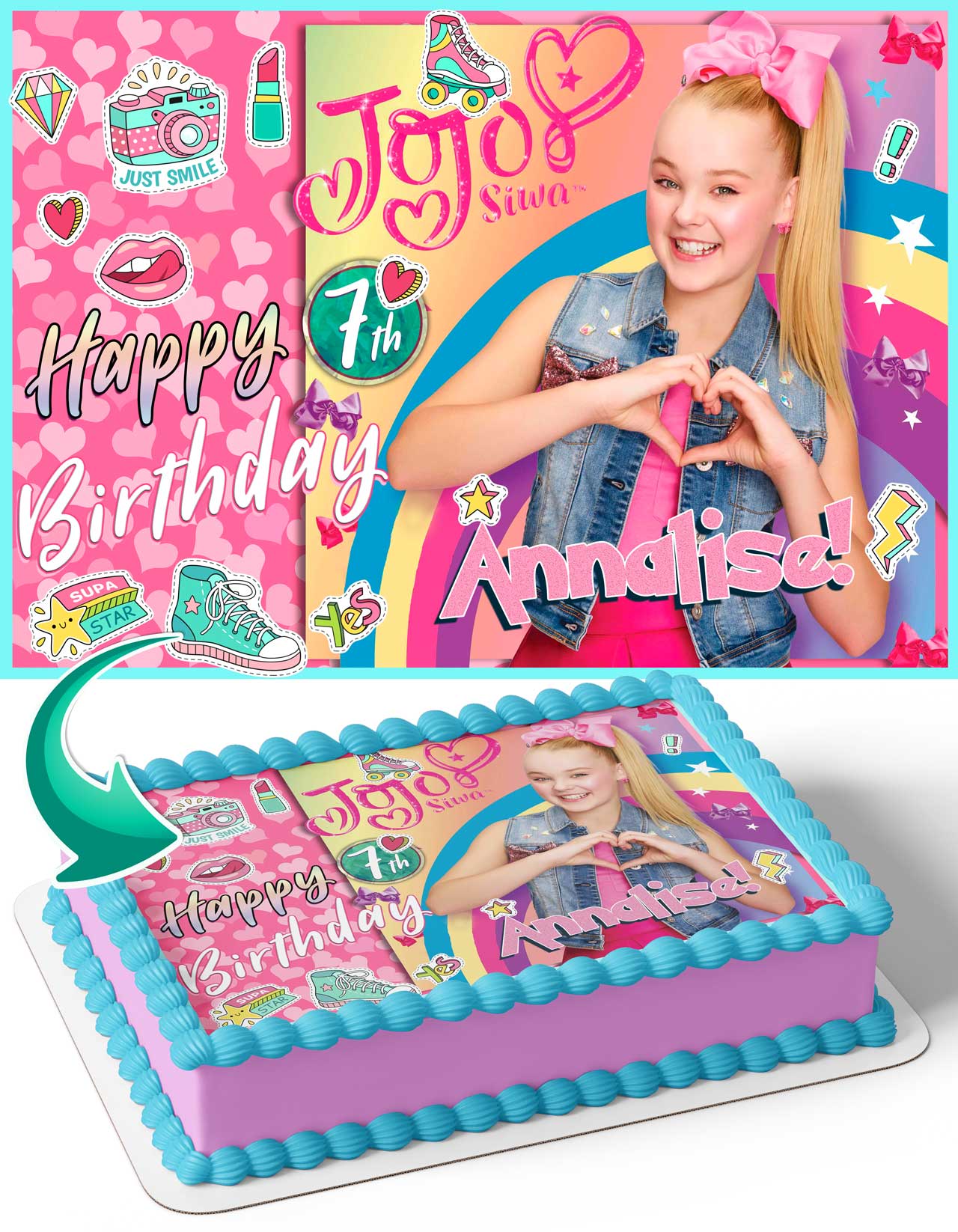 Jojo Siwa Edible Cake Toppers Edible Cake Topper Corp