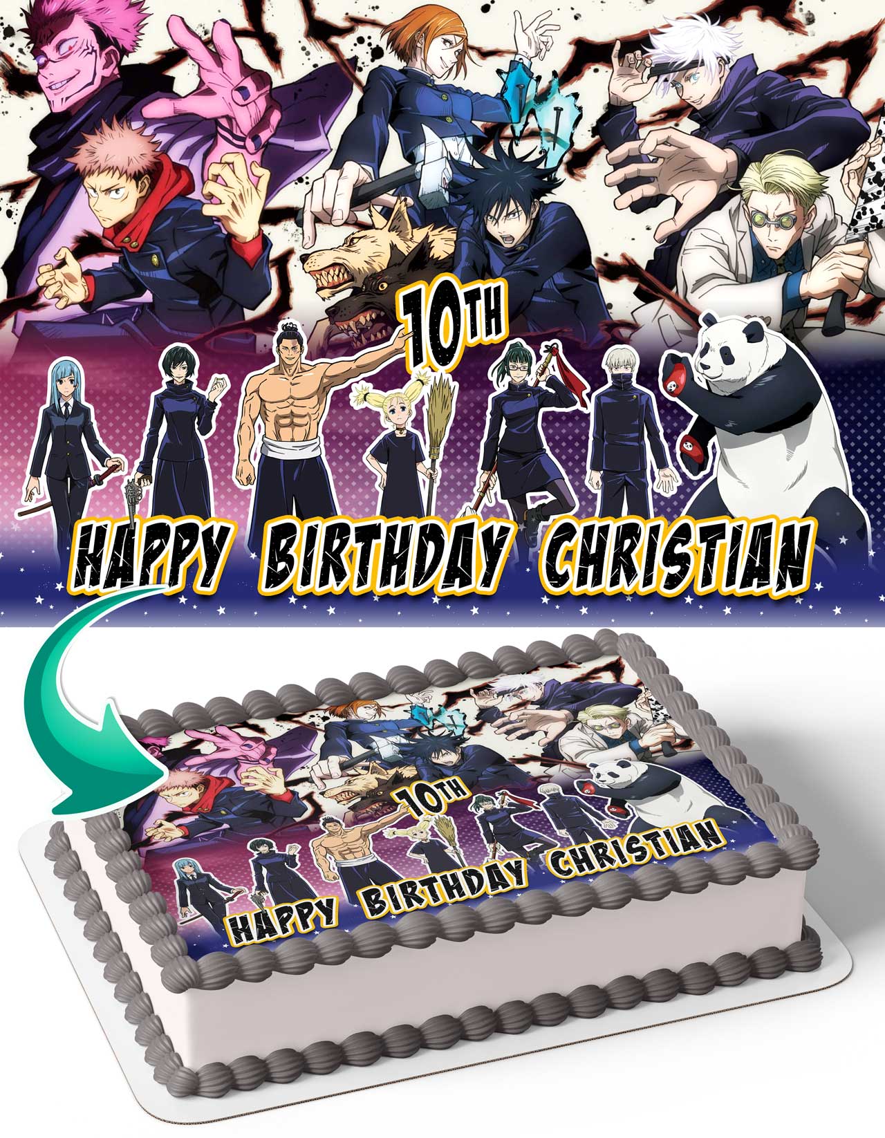 Jujutsu Kaisen Edible Cake Toppers Ediblecaketopper