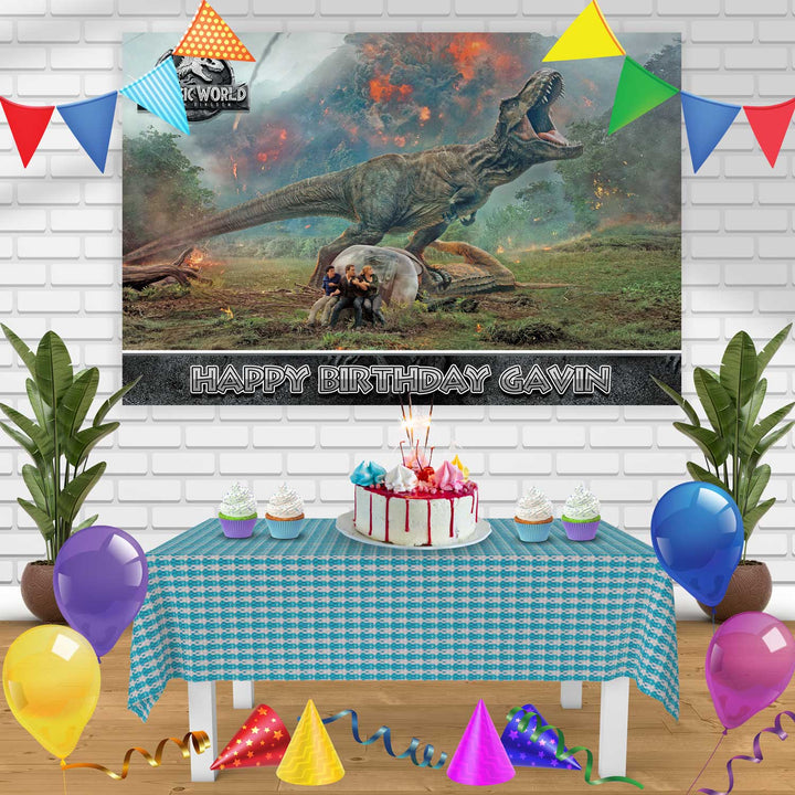 jurassic world fallen kingdom Birthday Banner Personalized Party Backdrop Decoration