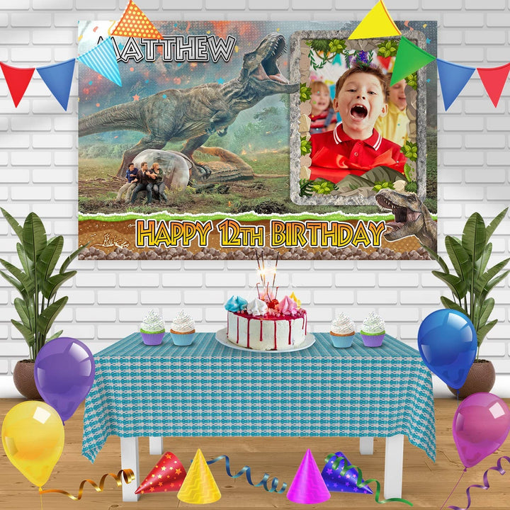 Jurassic World Fallen Kingdom Frame Birthday Banner Personalized Party Backdrop Decoration