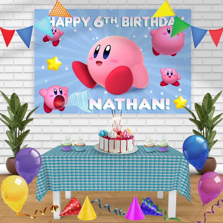 Kirby 2020 Birthday Banner Personalized Party Backdrop Decoration