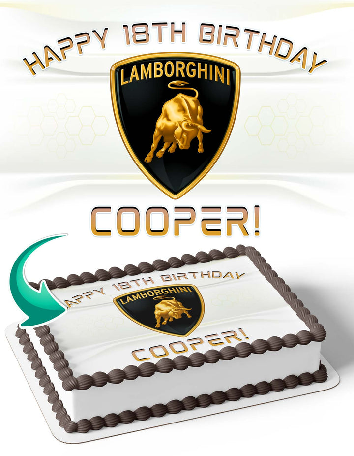Lamborghini Edible Cake Toppers