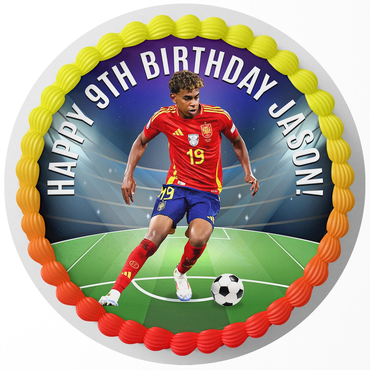 Lamine Yamal Spain 19 Edible Image Cake Topper Personalized Birthday S ...