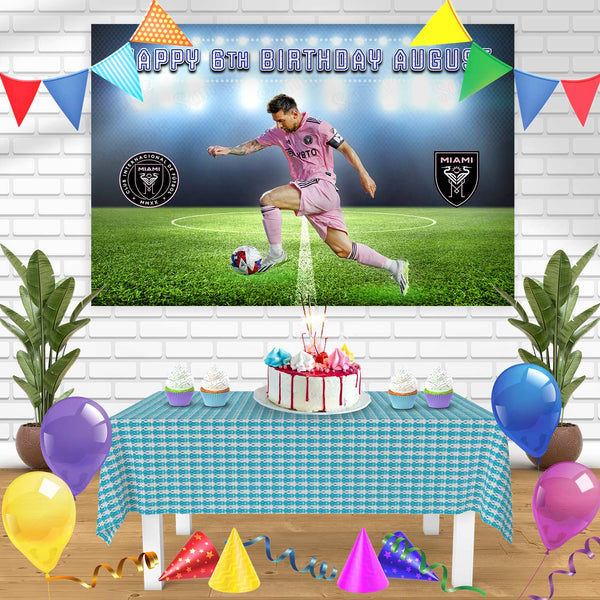 Leo Lionel Messi Star Soccer Inter Miami Bn Birthday Banner Personalized Party Backdrop Decoration