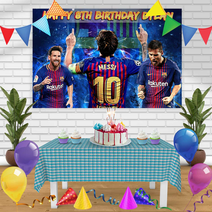 Lio Messi Barcelona Birthday Banner Personalized Party Backdrop Decoration