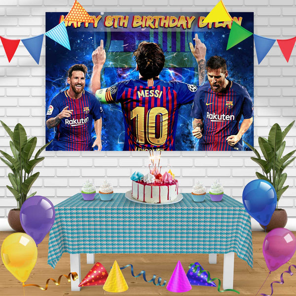 Lio Messi Barcelona Birthday Banner Personalized Party Backdrop Decoration