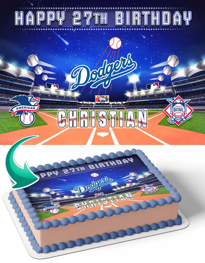 Los Angeles Dodgers Baseball Edible Cake Toppers