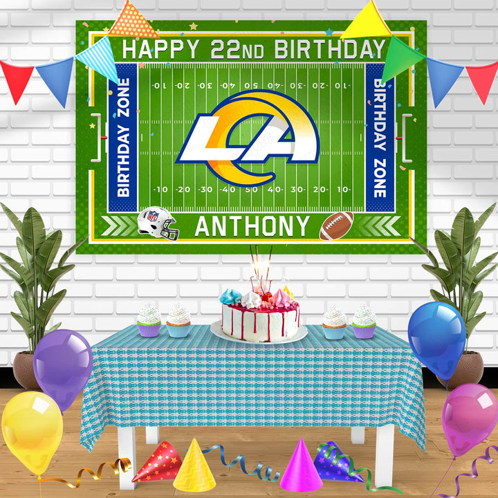 Los Angeles Rams Birthday Banner Personalized Party Backdrop Decoration