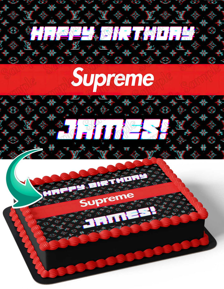 Louis Vuitton x Supreme Edible Cake Toppers