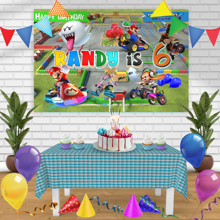 MARIO KART DELUXE Birthday Banner Personalized Party Backdrop Decoration