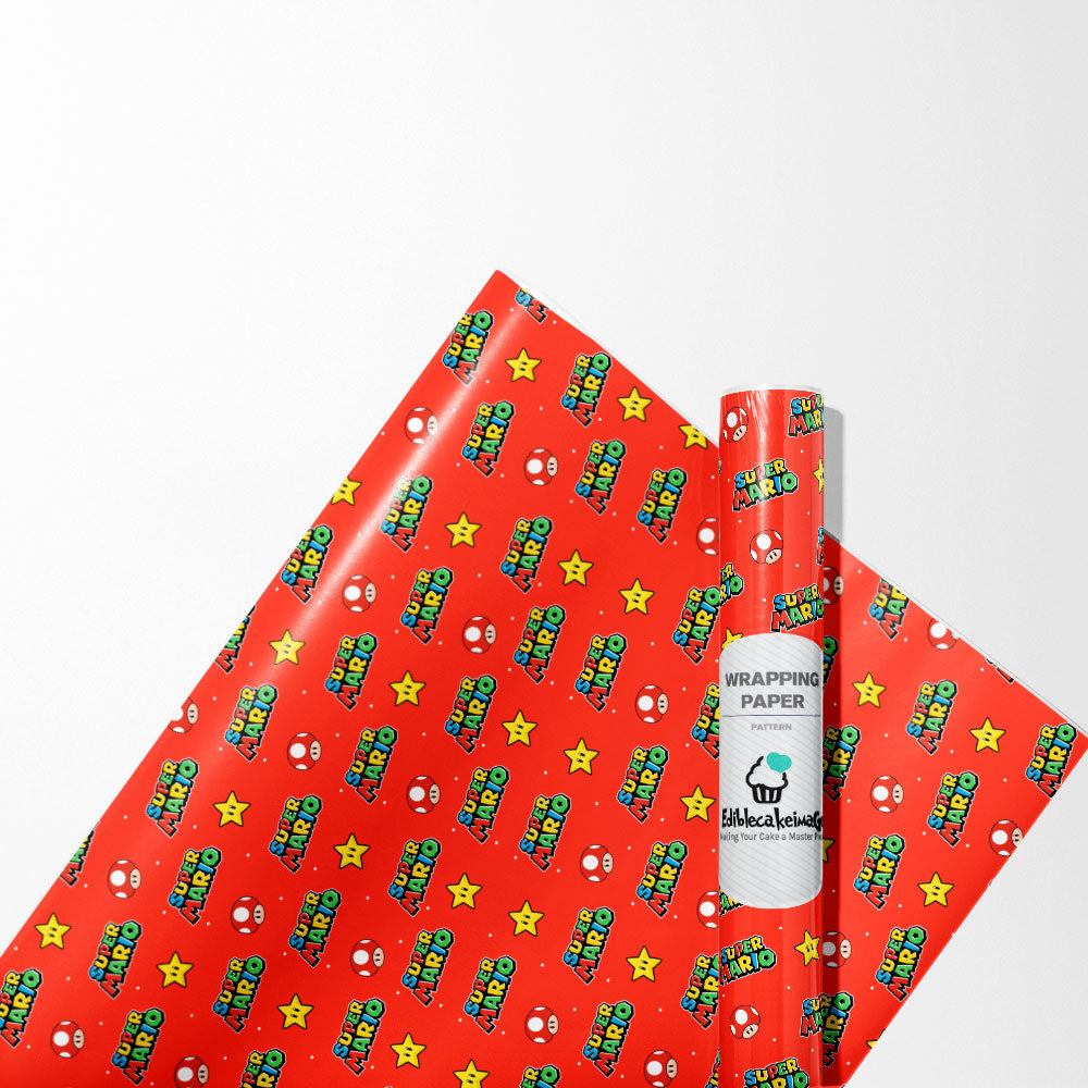 Super Mario Gift Wrapping Paper – Ediblecaketopper