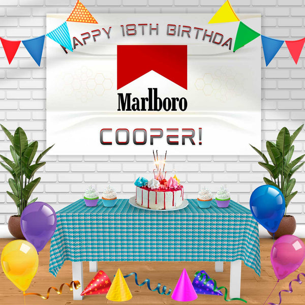 Marlboro Birthday Banner Personalized Party Backdrop Decoration