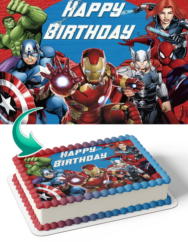 Marvel The Avengers Hulk Captain America Iron Man BR Edible Cake Toppers