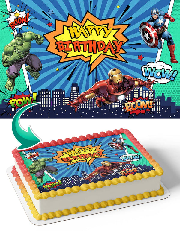 Marvel The Avengers Hulk Captain America Iron Man GB Edible Cake Toppers