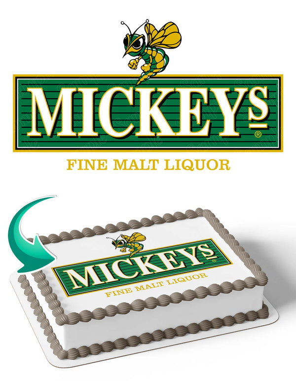 Mickeys Fine Malt Liquor Cake Deco Edible Cake Toppers